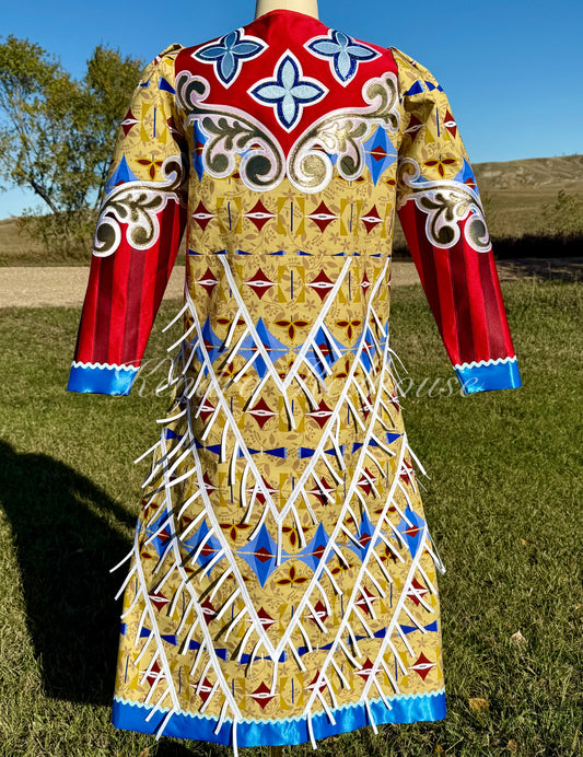 Amber gold and floral design